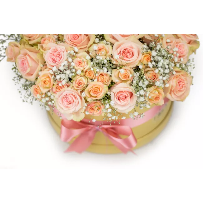 Flower box of roses